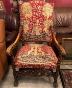 Antieke fauteuil grote stoel hout - armstoel houtsnijwerk, Antiek en Kunst, Antiek | Meubels | Stoelen en Banken, Ophalen of Verzenden