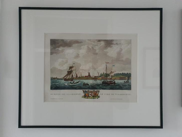 Prent Haven van Vlaardingen; E. Maaskamp; M. Sallieth;, Verzamelen, Foto's en Prenten, Gebruikt, Prent, Overige onderwerpen, Voor 1940