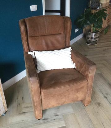 1 bruine leren oorfauteuil van Trendhopper beschikbaar voor biedingen