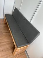 Steigerhouten bankje met kussens, Ophalen, Gebruikt, 125 cm of meer, Rechthoekig