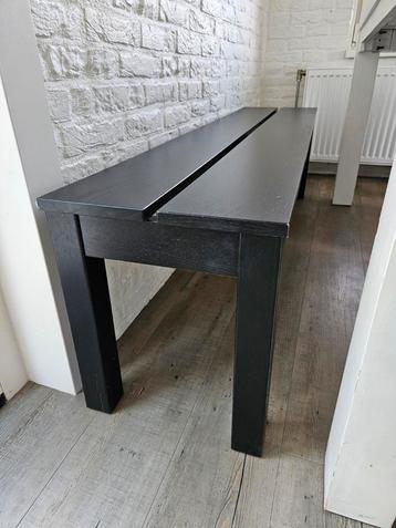 Houten bank, kan bij eettafel of los, zwart  beschikbaar voor biedingen