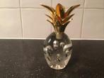 Vintage presse papier ananas. Glas met messing., Antiek en Kunst, Ophalen of Verzenden