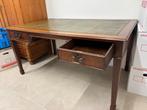 Antieke Schrijftafel met Lederen Inleg, Ophalen, Gebruikt, Bureau