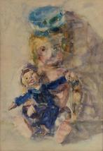 Rudolf de Bruyn Ouboter (1894-1983) aquarel poppen, Antiek en Kunst, Kunst | Schilderijen | Klassiek, Ophalen of Verzenden