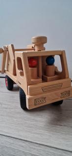 Houten Speelgoed Vrachtwagen met container- Fagus, Ophalen of Verzenden, Zo goed als nieuw, Duw- of Trekspeelgoed