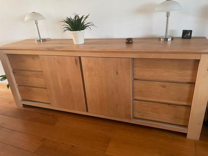 Houten Dressoir met Schuifdeuren, Huis en Inrichting, Kasten | Dressoirs, Zo goed als nieuw, 200 cm of meer, 50 tot 75 cm, Met lade(s)