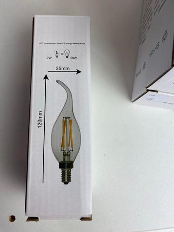 8x LED Kaarslamp E14 4W Dimbaar 2700K beschikbaar voor biedingen