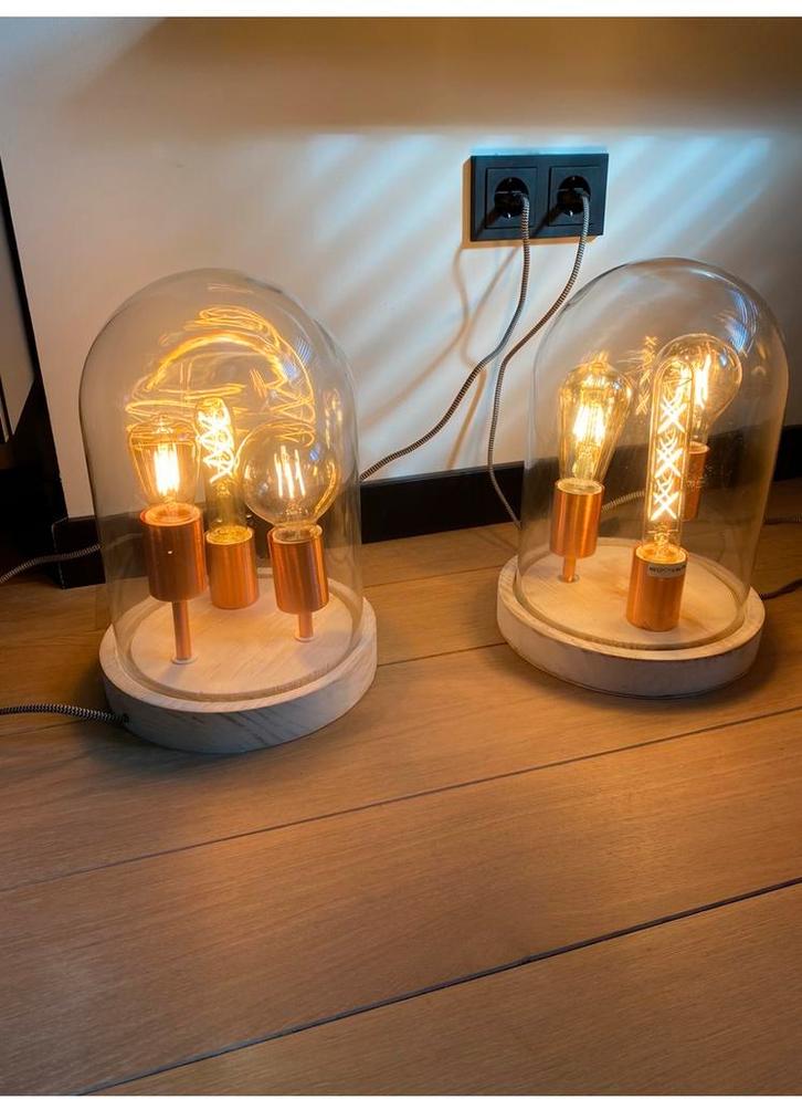 Set van 3 Industriële Lampen - Zo Goed Als Nieuw, Huis en Inrichting, Lampen | Tafellampen, Zo goed als nieuw, Minder dan 50 cm