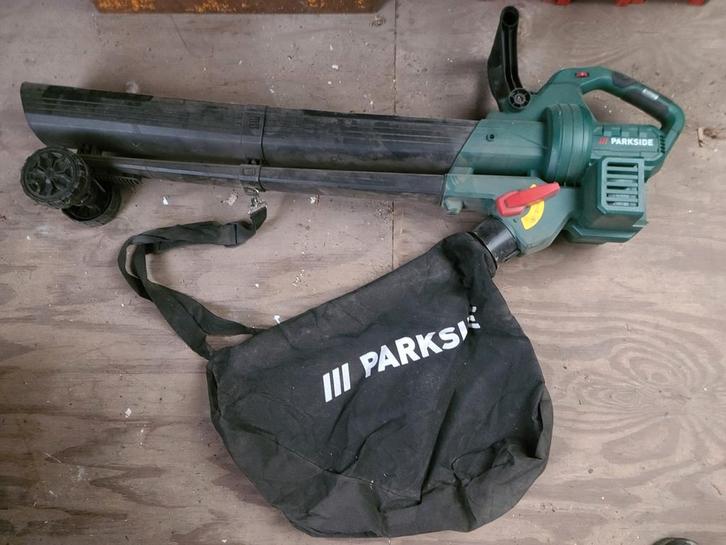 Te koop : Parkside accu bladblazer/zuiger, Tuin en Terras, Bladblazers, Gebruikt, Handgedragen, Accu, Met opvangzak, Met versnipperfunctie