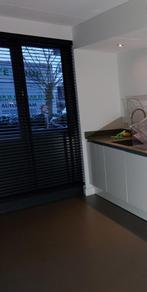Luxe houten jaloezie, Ophalen, 200 cm of meer, Zwart, 150 tot 200 cm