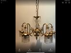Hanglamp kristal glas   5 lampjes, Huis en Inrichting, Glas, Zo goed als nieuw, Ophalen