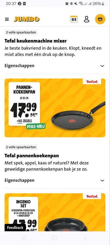 Gezocht: Jumbo Bakzegels - Tefal Bak Actie beschikbaar voor biedingen