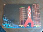 Metalen poster Kuifje raket naar de maan 30 cm bij 20 cm, Ophalen of Verzenden