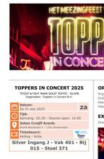 2 kaartjes voor de Toppers in concert, zaterdag 31 mei, Tickets en Kaartjes, Twee personen