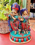 RADHA KRISHNA BEELD 25 CM BRONS STONE WORK ART, Verzamelen, Ophalen of Verzenden, Nieuw, Religie