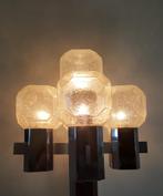 Brutalist vloerlamp van Cosack Leuchten in glas en chroom, Gebruikt, Vintage design, mid century modern, Brutalist, Ophalen of Verzenden