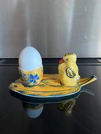 Eierdopje, zoutstrooier, geel porselein set., Ophalen of Verzenden