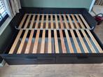 ikea Brimnes uitschuifbed, Ophalen, Zwart, Tweepersoons, 200 cm