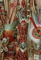 Lithografische prent 1895 Native Americans Indianen Cultuur, Verzamelen, Verzenden, Voor 1940, Gebruikt, Overige onderwerpen