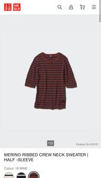 Uniqlo ribbed merino wol truitje L, Ophalen of Verzenden, Zo goed als nieuw, Blauw