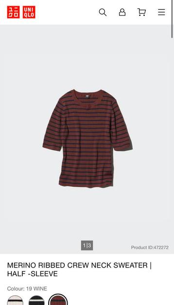 Uniqlo ribbed merino wol truitje L beschikbaar voor biedingen