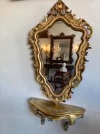 Antieke Italiaanse spiegel met console 95 cm hoog, Antiek en Kunst, Antiek | Spiegels, Minder dan 100 cm, Ophalen of Verzenden