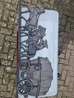 Antiek Wandbord met Paarden en Wagen, Antiek en Kunst, Ophalen of Verzenden