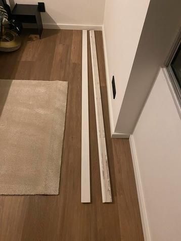 2x MDF Plint - 18x70mm - wit gegrond - 244cm - NIEUW beschikbaar voor biedingen