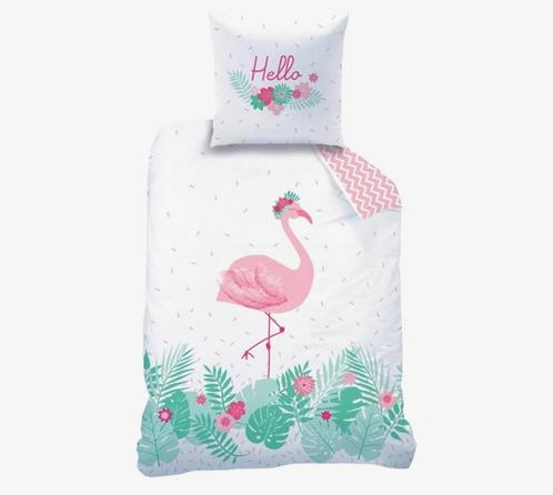 Matt&Rose Flamingo Kinderdekbedovertrek, 140x200 cm., Kinderen en Baby's, Kinderkamer | Beddengoed, Zo goed als nieuw, Dekbedovertrek