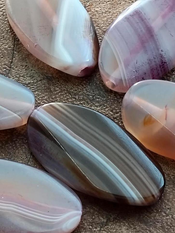 Agaat Stenen Kralen - 8 stuks, Sieraden, Tassen en Uiterlijk, Edelstenen, Gebruikt, Verzenden