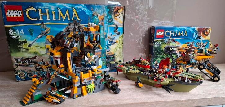 Lego Chima 70005, 70006, 70010 compleet (boekjes, 2x doos), Kinderen en Baby's, Speelgoed | Duplo en Lego, Zo goed als nieuw, Lego