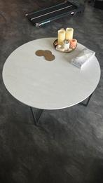 Houten salontafel - marmeren look (off white), Ophalen, 100 tot 150 cm, 50 tot 100 cm, Zo goed als nieuw