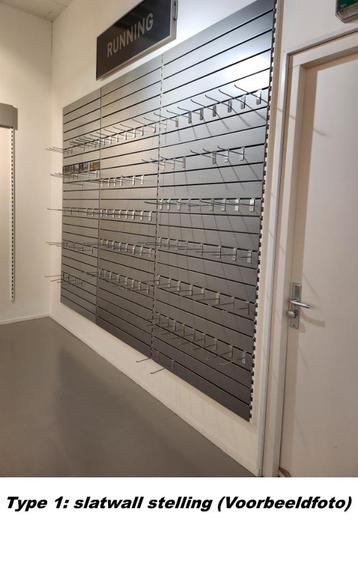 Winkelstelling, confectiestelling, slatwallstelling beschikbaar voor biedingen