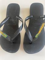 ❤️ Leuke zwarte Havaianas slippers 37/38, Ophalen of Verzenden, Zo goed als nieuw, Zwart