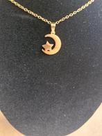 Maan met ster ketting en oorbellen van roestvrij staal h, Overige materialen, Onbekend, Nieuw, Ophalen of Verzenden
