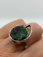 X608 Prachtige zilveren brutalist ring maat 18,75, Sieraden, Tassen en Uiterlijk, Antieke sieraden, Ophalen of Verzenden, Zilver