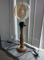 Houten tafellamp met lichtbron, Ophalen of Verzenden, Zo goed als nieuw, Hout, Minder dan 50 cm