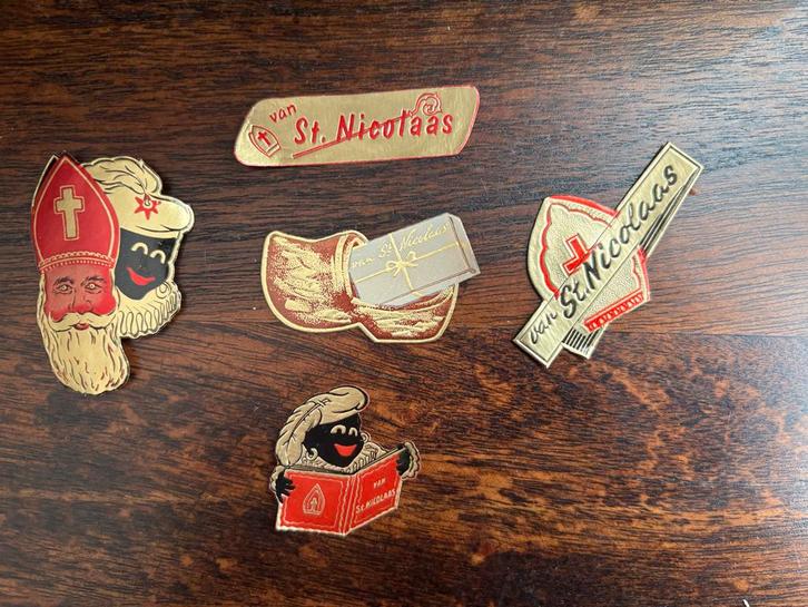 Vintage Sinterklaas Sluitzegels - Set van 5 (Jaren '50/'60), Diversen, Sinterklaas, Nieuw, Ophalen of Verzenden