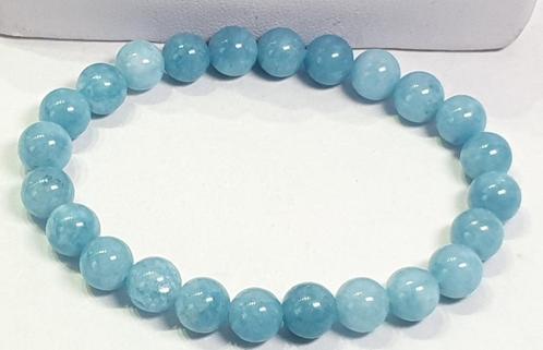 AQUAMARIJN ARMBAND NATUURLIJK, Sieraden, Tassen en Uiterlijk, Armbanden, Nieuw, Overige materialen, Blauw, Met bedels of kralen