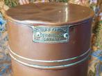 Antieke koperen bus of trommel uit Engeland 34,3 cm. 1900., Ophalen of Verzenden, Koper