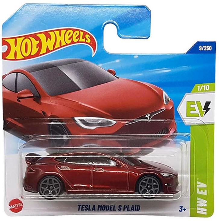 Hot Wheels Tesla Model S Plaid Hotwheels rood, Hobby en Vrije tijd, Modelauto's | Overige schalen, Nieuw, Auto, Ophalen of Verzenden