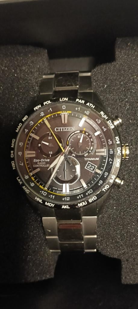 Citizen Eco-Drive Titanium Horloge, Staal, Staal, Ophalen of Verzenden, Zo goed als nieuw