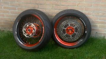 SM PRO Platinum Supermoto velgen - 50/50 FADE zwart oranje beschikbaar voor biedingen