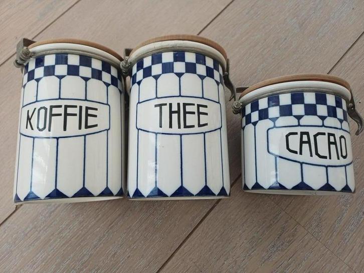 Vintage Brocante Voorraadpotten Set, Huis en Inrichting, Keuken | Keukenbenodigdheden, Gebruikt, Ophalen