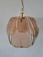Vintage glazen hanglamp, Glas, Gebruikt, Ophalen of Verzenden, 50 tot 75 cm