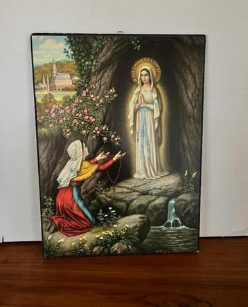 Icoon Maria op houten paneel beschikbaar voor biedingen