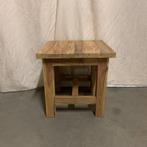 Bijzettafel – geborsteld teak - 45 x 45 cm - TTM Wonen, 45 tot 60 cm, Minder dan 55 cm, Vierkant, Nieuw