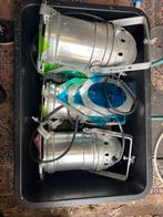 4x industriele spots, aluminium, Huis en Inrichting, Lampen | Spots, Ophalen, Zo goed als nieuw