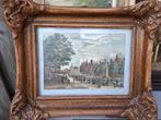 Antieke prent “Vismarkt Leiden, 18e eeuw” ca. 30  25 cm, Ophalen