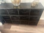Zwart Metalen Dressoir / Kast, Huis en Inrichting, Kasten | Dressoirs, Ophalen, 100 tot 150 cm, Zo goed als nieuw, Metaal